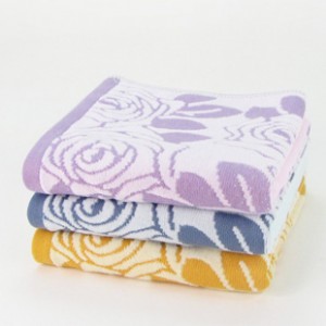 【6397-牡丹割绒纯棉毛巾】 洁丽雅同款 全棉超市特供