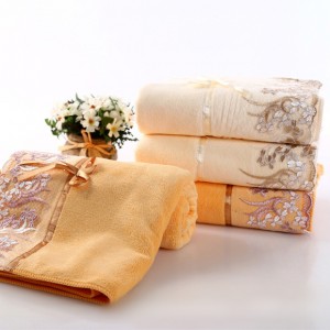 【8410-蕾丝刺绣浴巾】超细纤维 超柔吸水