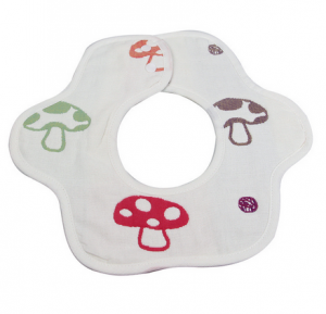 【6152-A类360度旋转花朵花瓣围嘴】六层纱布蘑菇纯棉新生婴儿口水巾手帕