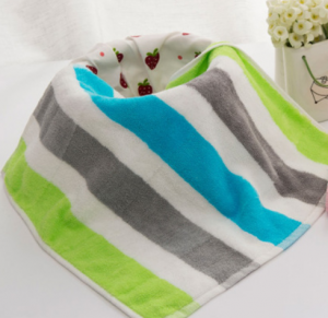 【5020-彩条横织纯棉方巾】纯棉柔软强吸水全棉四方巾